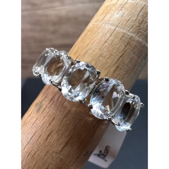 NEW Goshenite 5 stone Sterling silver ring size 8 - Picture 10 of 15